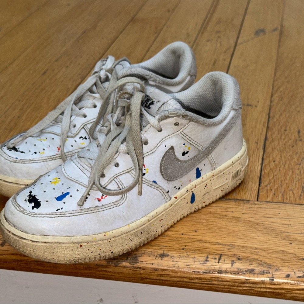 Sz 1 Kids Nike Air Force 1 Paint Splatter Rare VGC